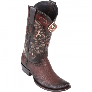 King Exotic Mens Dubai Shark Faded Brown Cowboy Boot