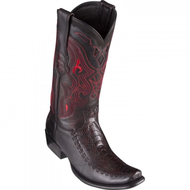 King Exotic Mens Ostrich Black Cherry Cowboy Boot
