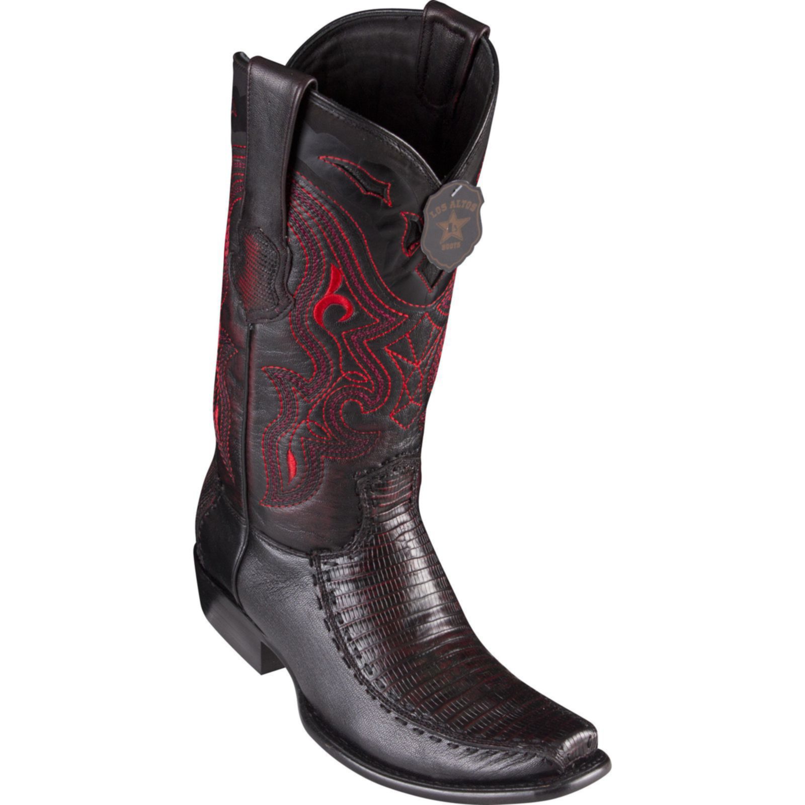 Men's King Exotic Teju Lizard Boots With Deer Dubai Toe Handcrafted Sanded Brown (479F0735)