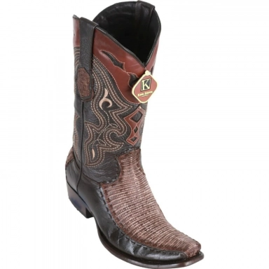 King Exotic Mens Dubai Half Vamp Teju Lizard With Deer Sanded Cowboy