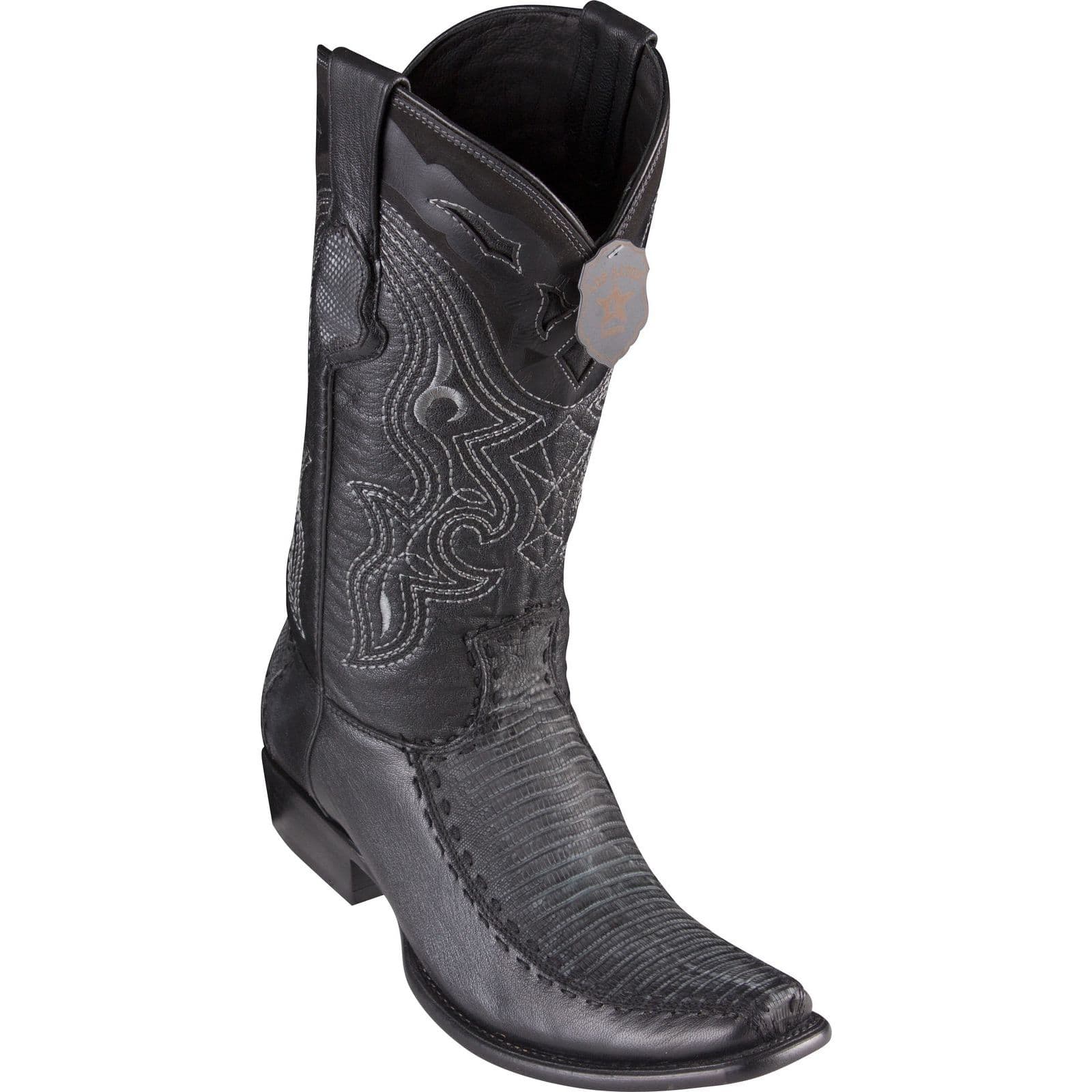 Men's King Exotic Teju Lizard Boots With Deer Dubai Toe Handcrafted Faded Burgundy