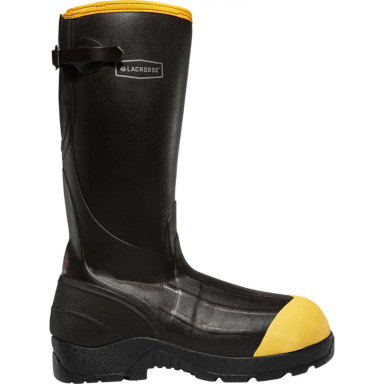 LaCrosse Mens Alpha 16" Ins' Comp Toe Rubber Work Boot Black 426050