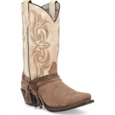 Laredo Womens Myra Leather Sand White Boot