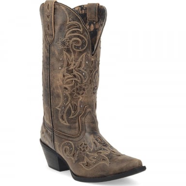 Laredo Womens Vanessa Wide Calf Leather Boot Blacktan 52050