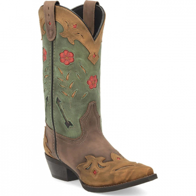 Laredo Womens Miss Kate Leather Boot Brown/Teal 52138