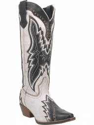 Laredo Womens Shawnee Leather Boot White/Black 52460