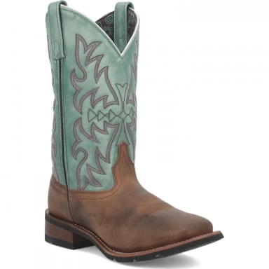 Laredo Womens Anita Leather Brown/Turquoise Boot