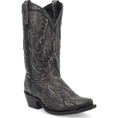 Laredo Mens Garrett Leather Black Distressed Boot
