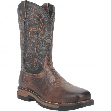 Laredo Mens Hawke-Steel Toe Leather Boot Brown/Black 6920