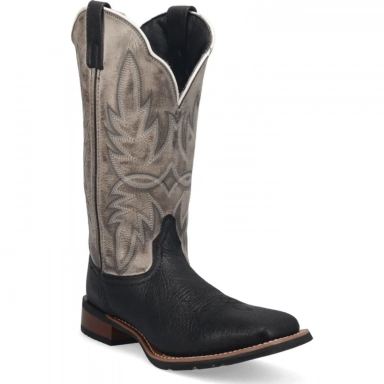 Laredo Mens Isaac Leather Black/Grey Boot