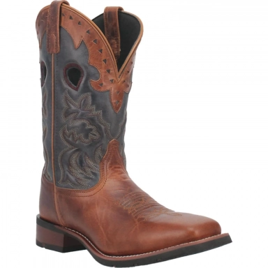 Laredo Mens Ross Leather Tan/Blue Boot