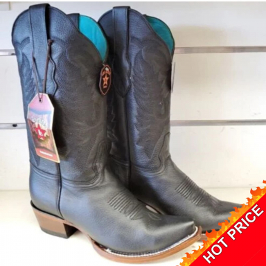 New Los Altos 34M8305 Women's Black Deer Skin Snip Toe, Leather Soled Boot