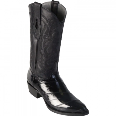 Los Altos Mens Round Toe Eel Black Pull-On Boot