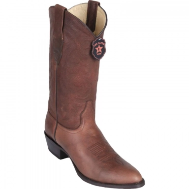 Los Altos Mens Round Toe Grisly Brown Pull-On Boot