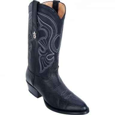 Los Altos Mens Round Toe Bull Shoulder Black Pull-On Boot