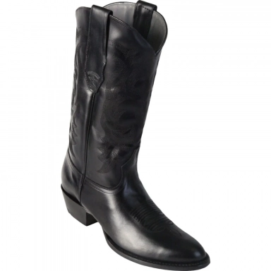Los Altos Mens Round Toe Goat Black Pull-On Boot