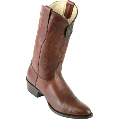 Los Altos Mens Round Toe Goat Brown Pull-On Boot