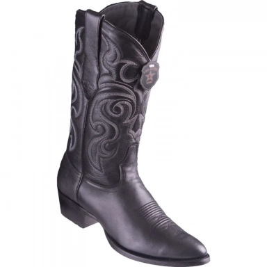 Los Altos Mens Round Toe Goat Black Pull-On Boot Style