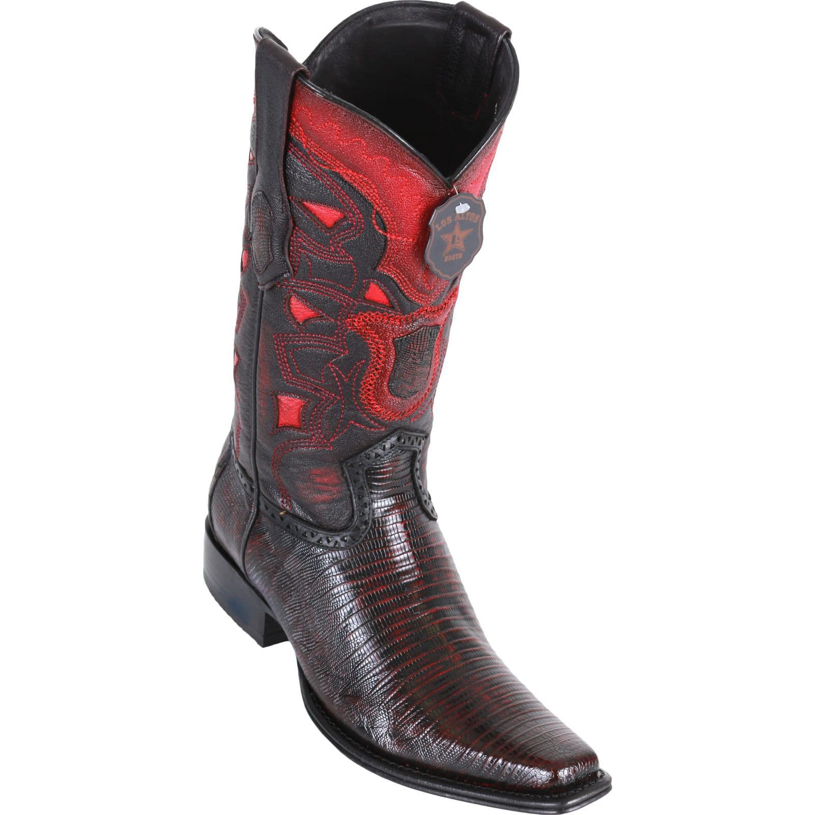 black lizard square toe boots