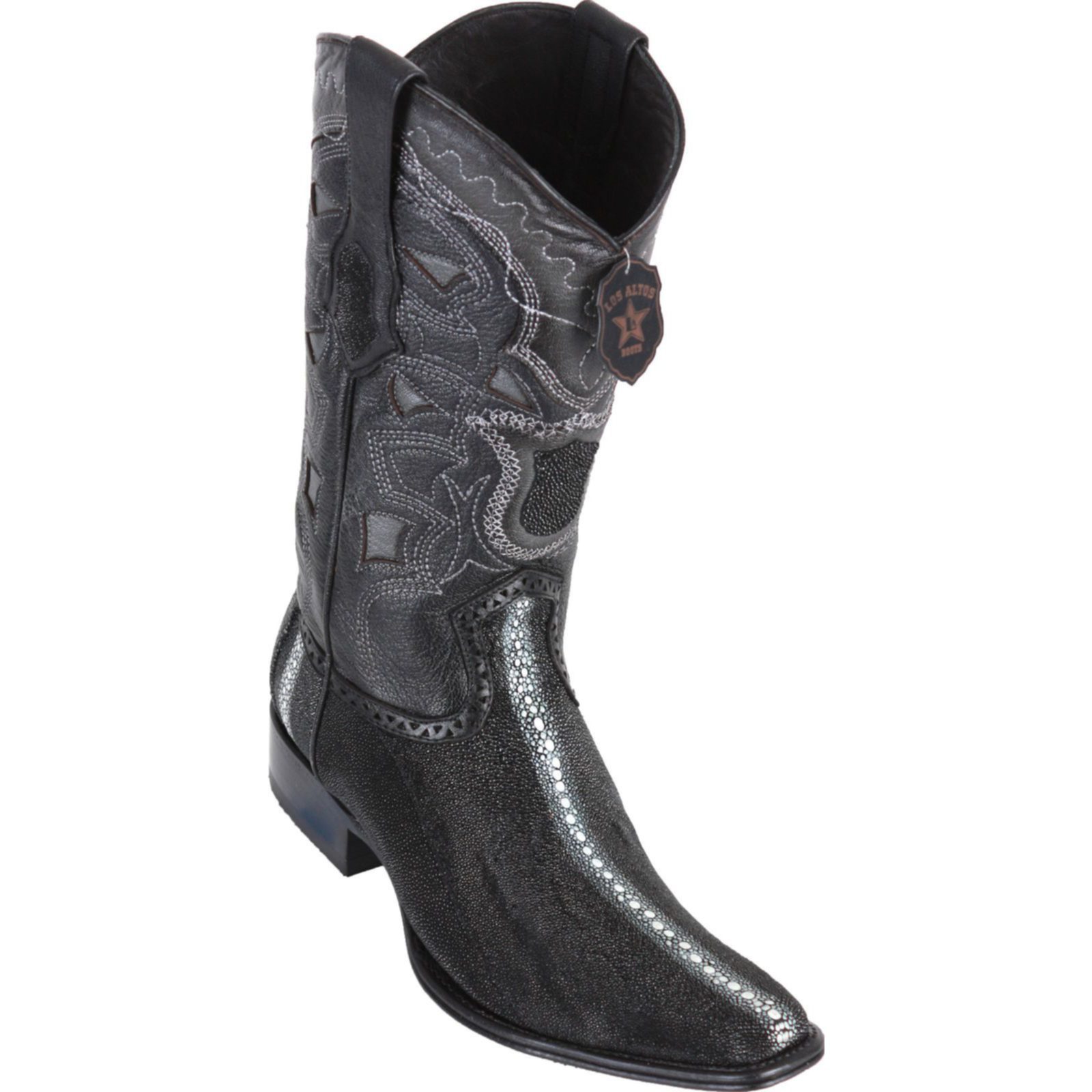 Shop Los Altos Mens European Square Toe Stingray Rowstone Black Cowboy