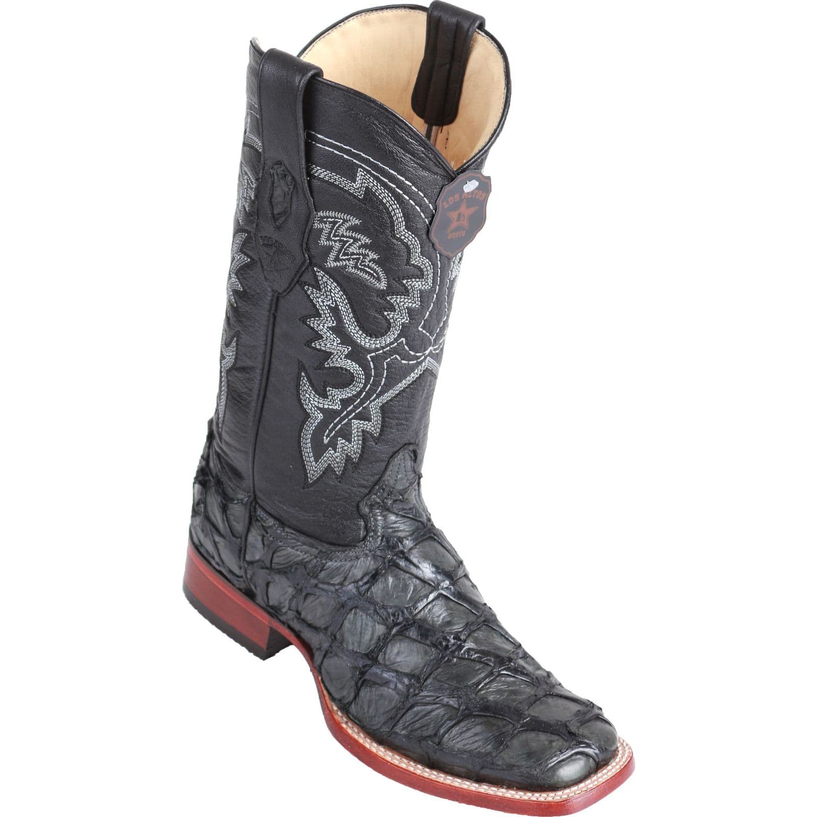 Shop Los Altos Mens Wide Square Toe Pirarucu Gray Cowboy Boot 8221009 ...