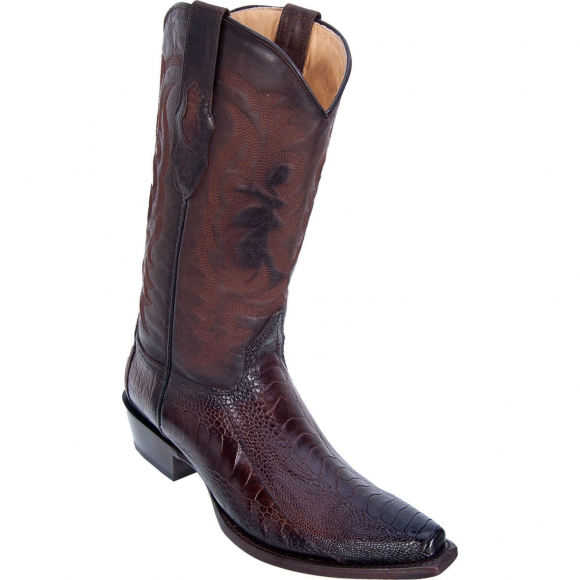 Shop Los Altos Mens Snip Toe Ostrich Leg Faded Brown Cowboy Boot