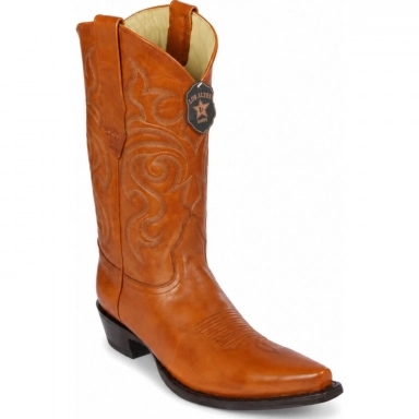 Los Altos Mens Snip Toe Pull Up Maddog Honey Cowboy Boot