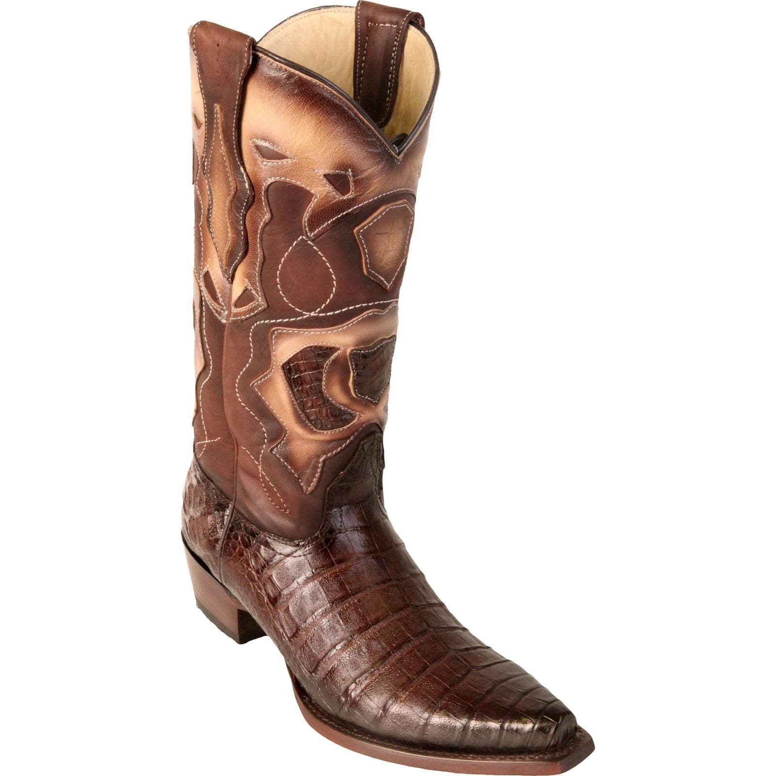 Mens Caiman Boots Brown Snip Toe
