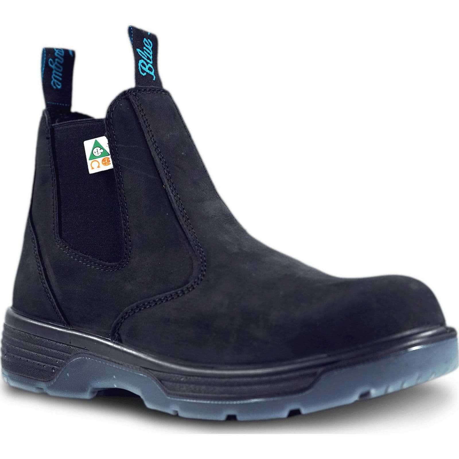 mens black slip on work boots