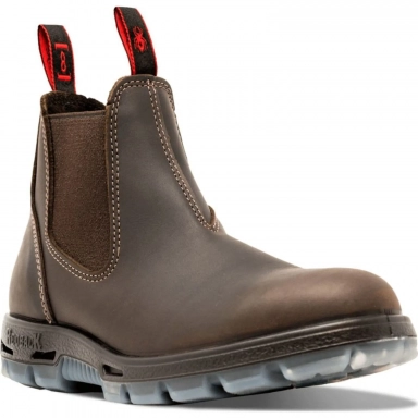 Redback Mens 6 Inch Great Barrier Dark Brown Resistant Leather Slip On