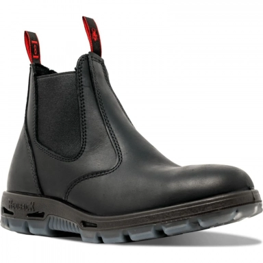Redback Mens 6 Inch Easy Escape Matte Black Slip On Steel Toe Slip-On