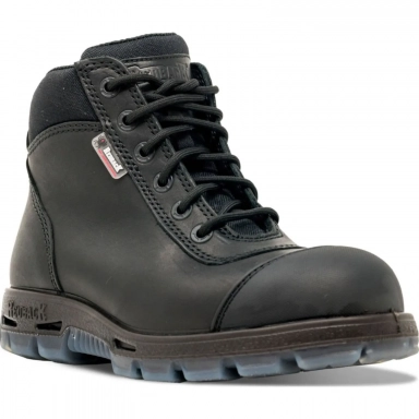 Redback Mens Sentinal HD Matte Black Lace Size Zip Scuff Cap Steel Toe