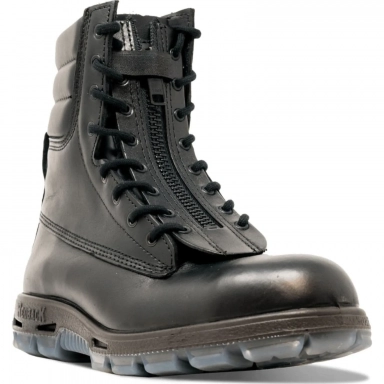 Redback Unisex 9 Inch Rescue Black Waxy Lace Up Zipper Steel Toe Work
