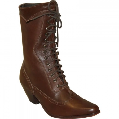 Rawhide Womens 8 Inch Leather Snip Toe Western Cowgirl Boot Brown