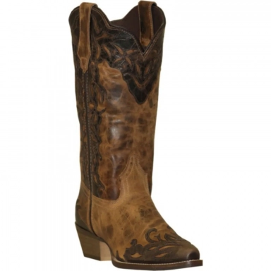 Rawhide Womens 12 Inch Leather Snip Toe Western Cowgirl Boot Tan
