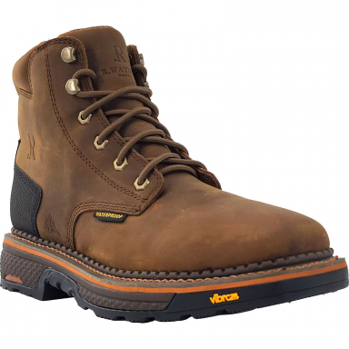 R Watson Mens R. Peanut Cowhide Vibram Work Boot Brown
