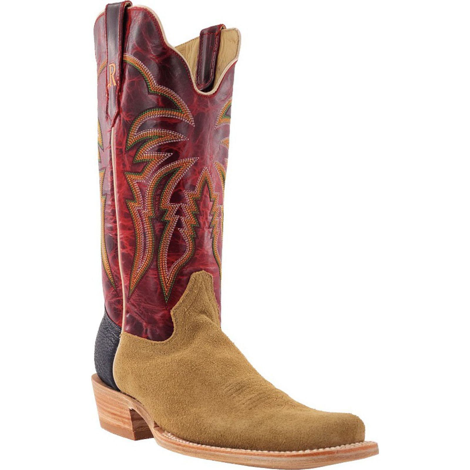 RWatson Mens Heavy Natural Rough Out Western Boots RW8220 1