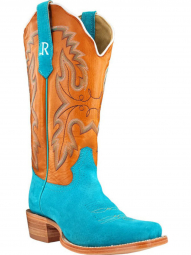 Womens Turquoise Boar Cowgirl Boots RWL8607