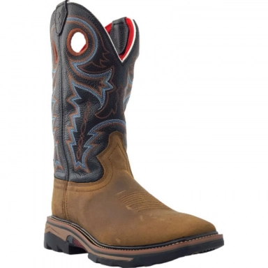 R Watson Midnight Black Wide Square Toe Buffalo Work Boot