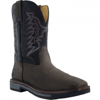 R Watson Black Cherry Wide Square Steel Toe Work Boot