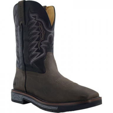 R Watson Black Cherry Wide Square Toe Work Boot