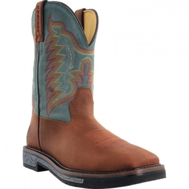 R Watson Teal Wide Square Steel Toe Work Boot