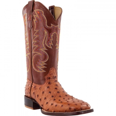 R Watson Sienna Wide Square Toe Full Quill Ostrich Western Boot