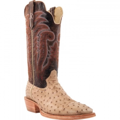 R Watson Tuscany Meil Wide Square Toe Full Quill Ostrich Western Boot