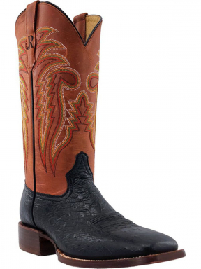 R Watson Mad Dog Peanut Wide Square Toe Smooth Ostrich Western Boot