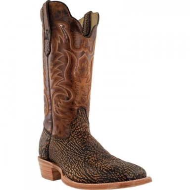 R Watson Golden Fire Narrow Square Toe Ring Lizard Western Boot