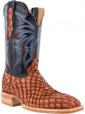 R Watson Deep Pacific Wide Square Toe Pirarucu Western Boot