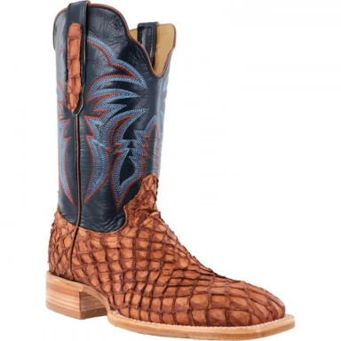 R Watson Deep Pacific Wide Square Toe Pirarucu Western Boot