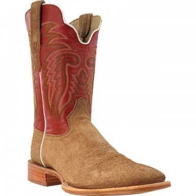 R Watson Mens Indian Sinatra Wide Round Toe Rough Out Western Boot