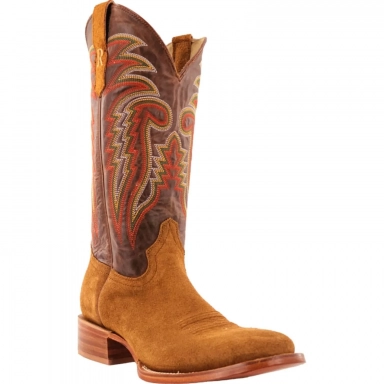 R Watson Bone Sinatra Wide Round Toe Heel Roughout Western Boot